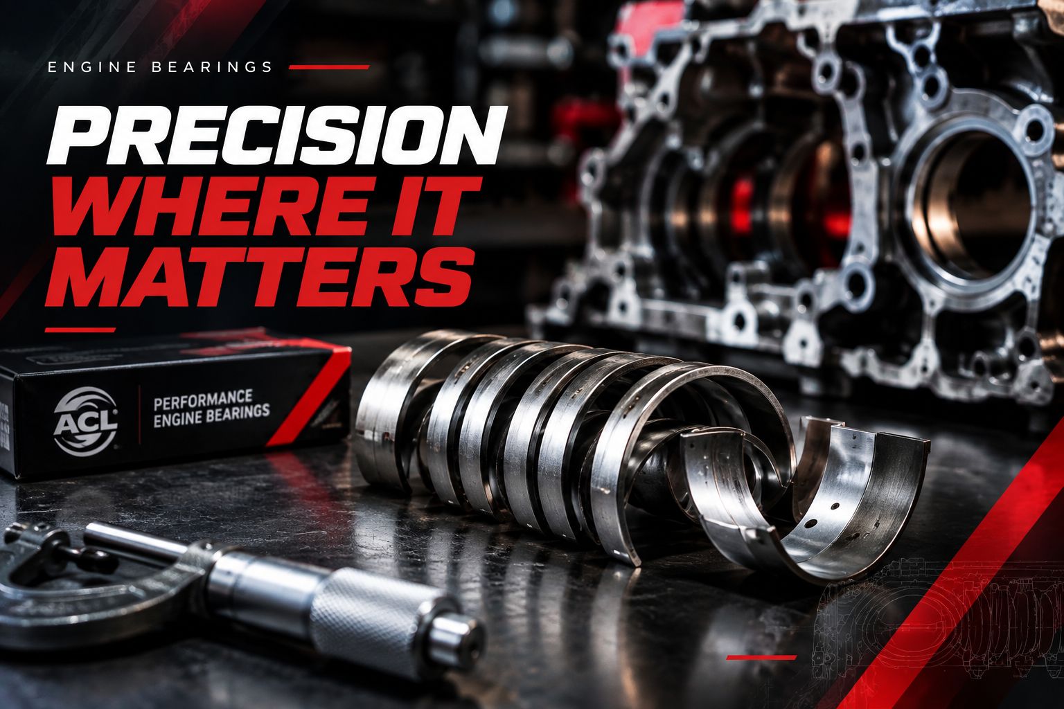 Precision engine bearings and crankshaft components