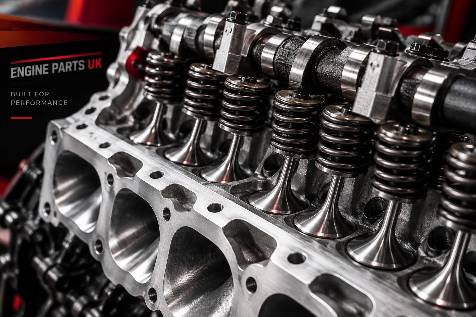 High-performance engine cylinder head, valves and valvetrain